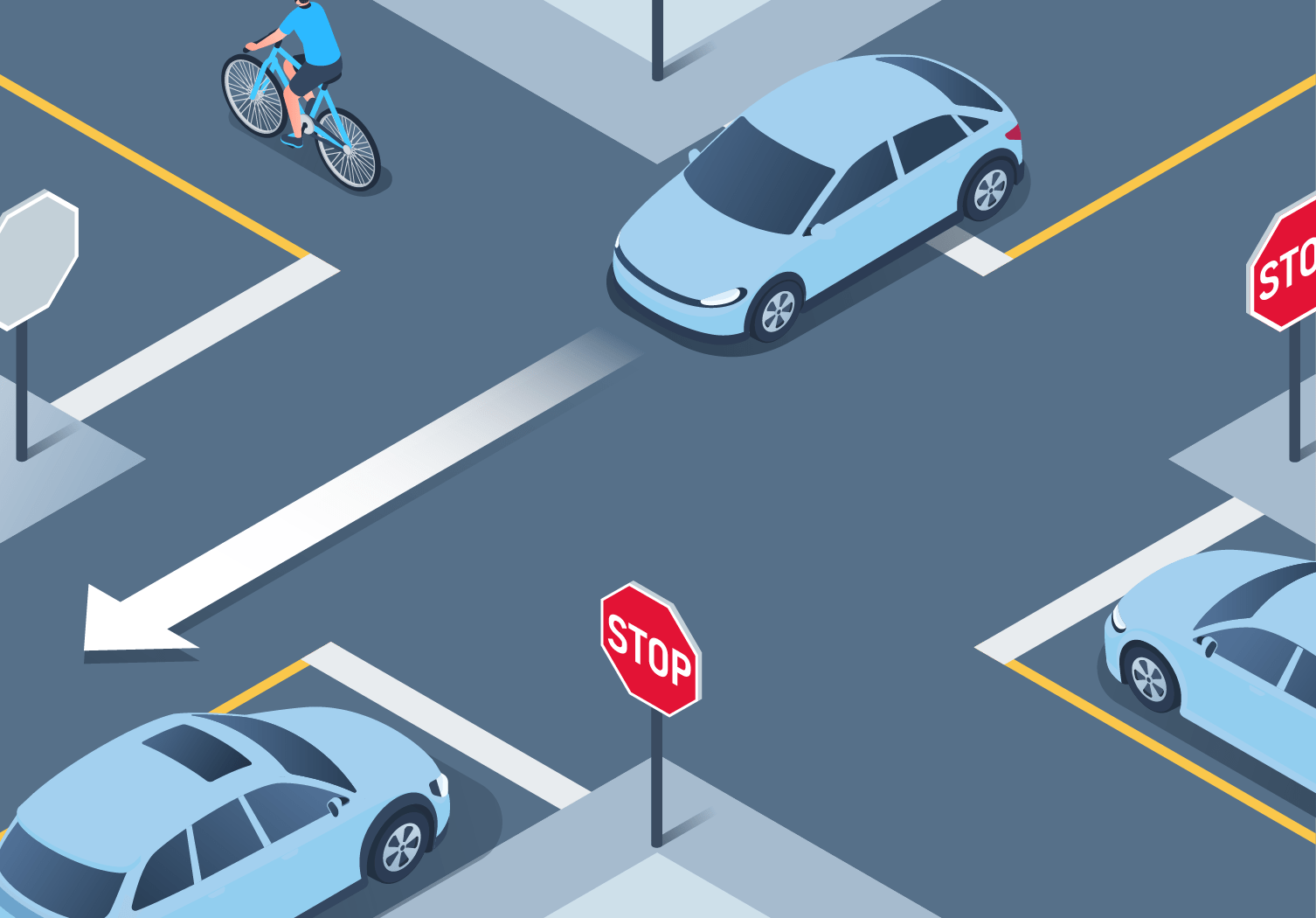 DMV Permit Car Intersections - After stopping at a stop sign before the intersection, you should only proceed when: